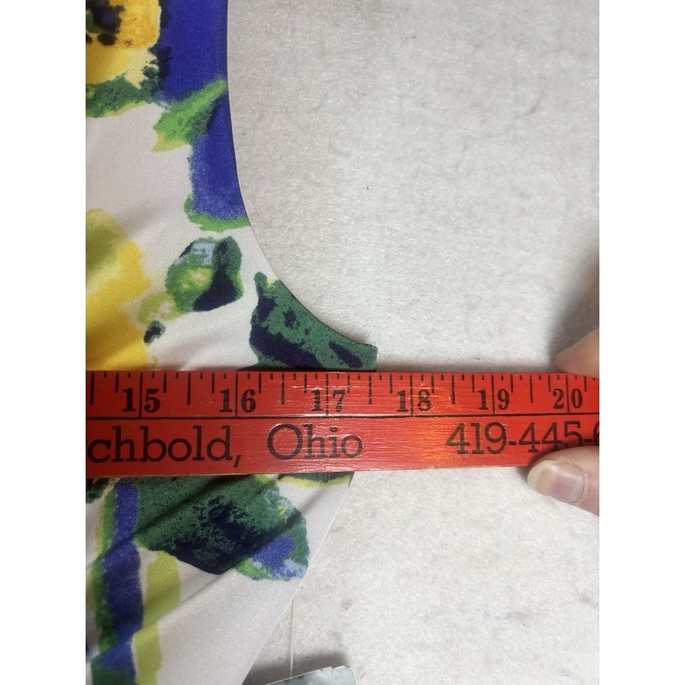 Lauren Ralph Lauren Dress Size 10 Sleeveless Side Ruching Floral Faux Wrap NWT - Picture 5 of 13